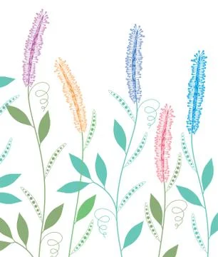 Vector background with spring flowers Stock Illustration