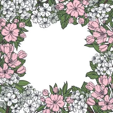 Vector background with spring flowers. Stock Illustration