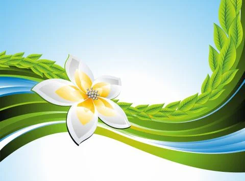 Vector background on a spring theme with flower. Stock Illustration