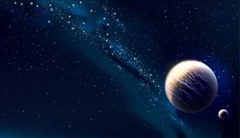 Vector background starry sky and milky way Stock Illustration