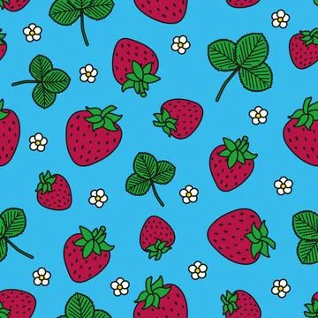 Vector background with strawberries Stock Illustration