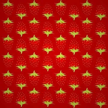 Vector background with strawberries Pattern with strawberries with yellow ... 스톡 사진