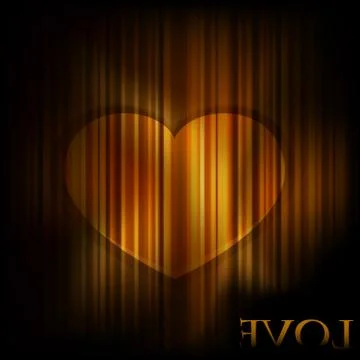 Vector background with stripes and golden heart Stock Illustration