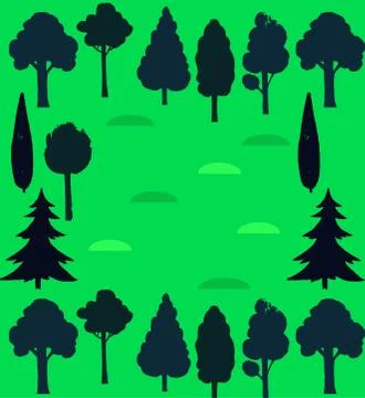 Vector background with summer forest elements. Stock Illustration