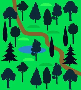 Vector background with summer forest elements. Stock Illustration