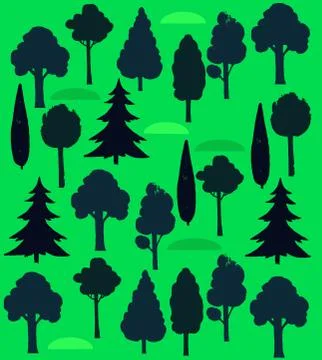 Vector background with summer forest elements. イラスト素材