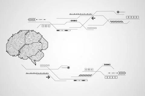 Vector background technology brain. Stock-Illustration
