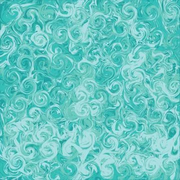 Vector Background. Terrazzo Teal Textured Organic Cover. Liquid Watercolor Paint Stock Illustration
