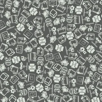 Vector background of the three d printer icons 스톡 일러스트