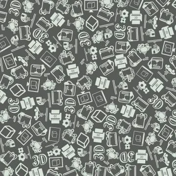 Vector background of the three d printer icons 스톡 일러스트