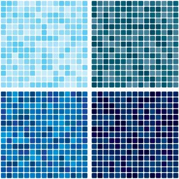 Vector background. Tiled blue mosaic. Set. Eps 10. Stock Illustration