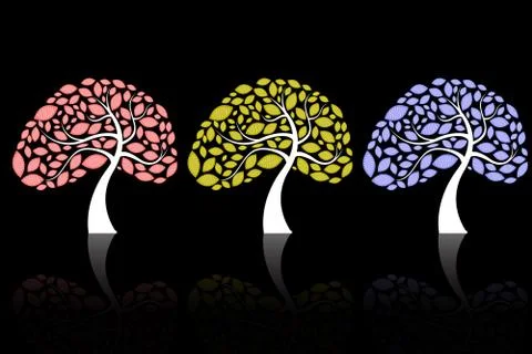 Vector background with trees Stock Illustration