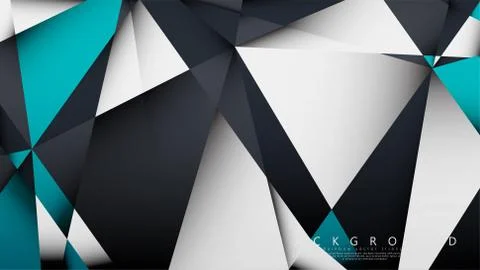 Vector Background Triangle Mosaic with a combination of blue, gray and white. Stock Illustration