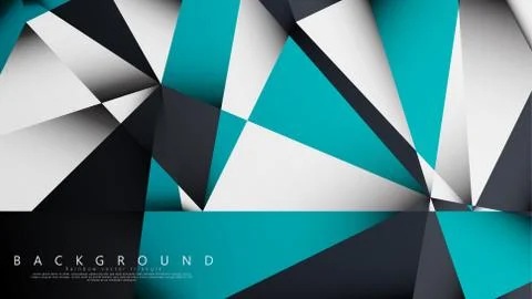 Vector Background Triangle Mosaic with a combination of blue, gray and white. Stock Illustration