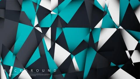 Vector Background Triangle Mosaic with a combination of blue, gray and white. Stock Illustration