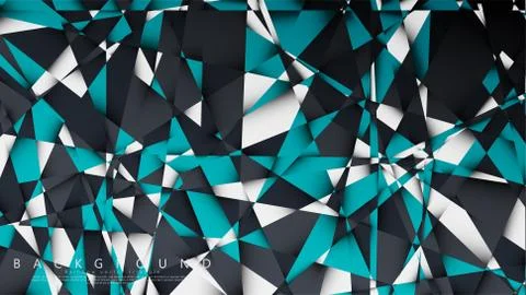 Vector Background Triangle Mosaic with a combination of blue, gray and white. Stock Illustration