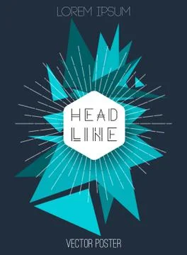 Vector background with triangles. Retro style design for poster or cover Stock Illustration