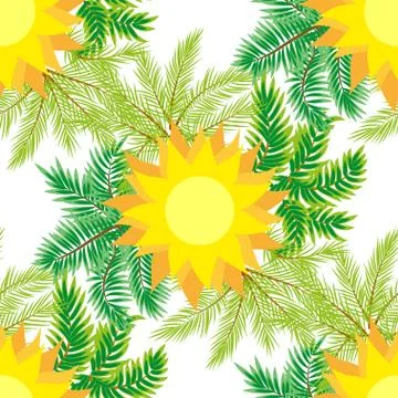 Vector background of tropical beach holiday. Stock Illustration
