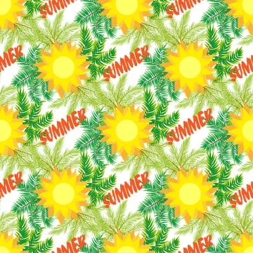 Vector background of tropical beach holiday. Stock Illustration