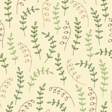 Vector background with unusual plants and flowers. The botanical pattern Illustrazione stock