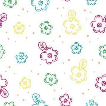 Vector background with unusual plants and flowers. The botanical pattern Stock Illustration
