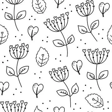 Vector background with unusual plants and flowers. The botanical pattern Stock Illustration