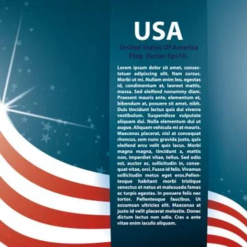 Vector background USA flag and Text Stock Illustration