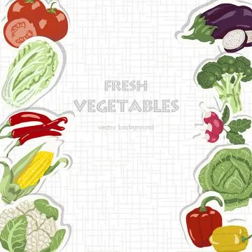 Vector background with vegetables Stock Illustration