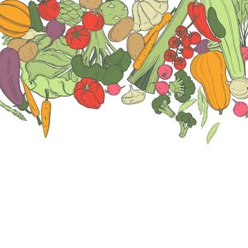 Vector background with   vegetables. Stock Illustration