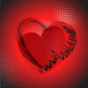 Vector background with vintage heart 스톡 일러스트