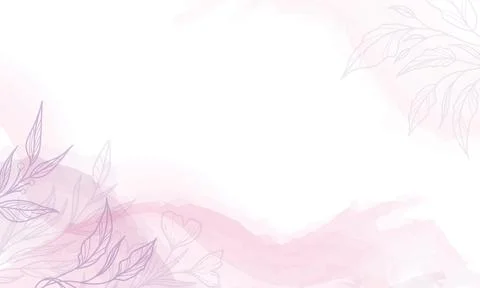 Vector background with watercolor spots and leaves Stock Illustration