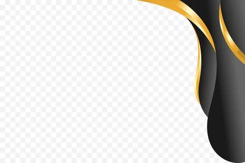 Vector background in wavy Black and gold for stylish header and footer border Stock Illustration