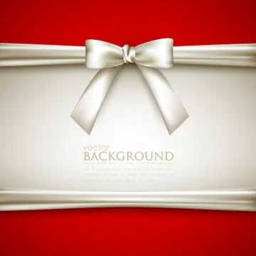 Vector background with white bow Stock Illustration