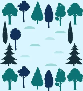 Vector background with winter forest elements. イラスト素材