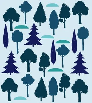 Vector background with winter forest elements. イラスト素材