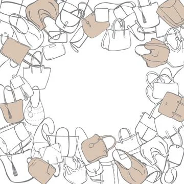Vector  background with women's bags. Stock Illustration