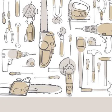 Vector background with  working instrument Stock Illustration