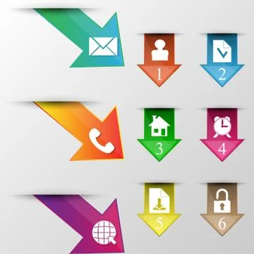 The vector background.Colored arrows Stock Illustration