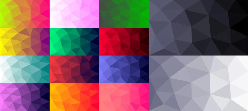 Vector backgrounds in low poly style Stock Illustration