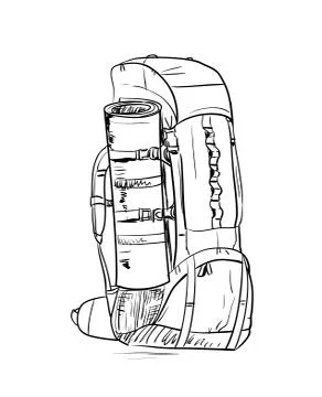 Vector backpack sketch Stock Illustration