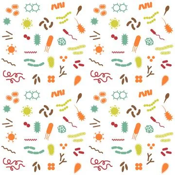 Vector bacteria and virus pattern Stock Illustration