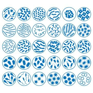 Vector bacteria and virus pattern Stock Illustration