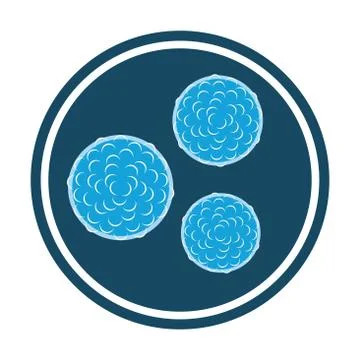 Vector bacteria blue icon Stock Illustration