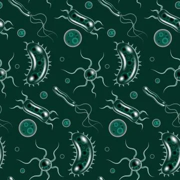Vector bacteria, microbes icon set Stock Illustration