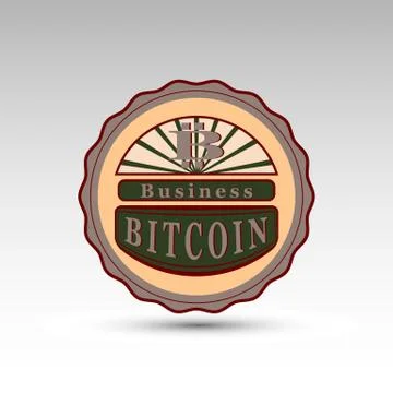 The vector badge with bit coin symbol Stock Illustration