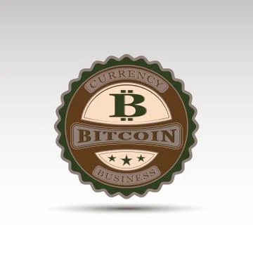 The vector badge with bitcoin symbol Stock Illustration