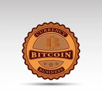 The vector badge with bitcoin symbol Illustrazione stock