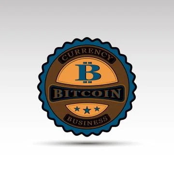 The vector badge with bitcoin symbol Stock Illustration