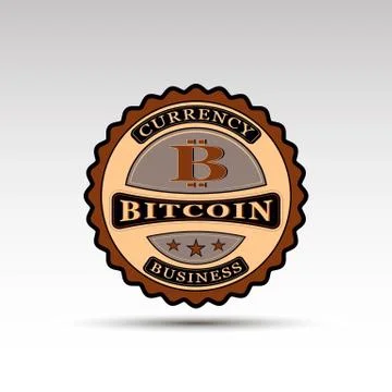 The vector badge with bitcoin symbol Illustrazione stock