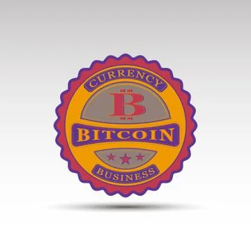 The vector badge with bitcoin symbol Stock Illustration